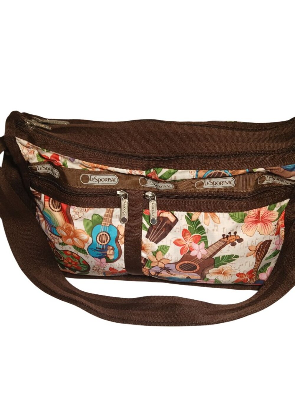 LeSportsac Deluxe Everyday Crossbody Bag Guitar Mele Ukulele Vacation Resort - Picture 4 of 16